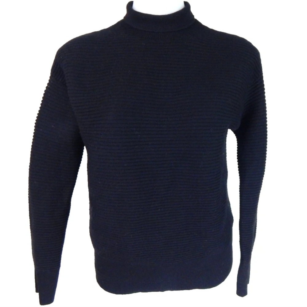 Theory Wool Ribbed Knit Turtleneck Sweater